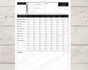 Social Media Planner, Checklist & Schedule (PDF)