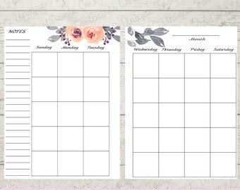 Monthly Planner Printable INSTANT Download Discbound Calendar - Etsy