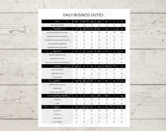 Social Media Business Checkliste – tägliche Fotografie Aufgaben (PDF)