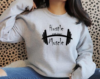 Hustle for Muscle SVG - Gym Workout Quotes Design (Digital File)