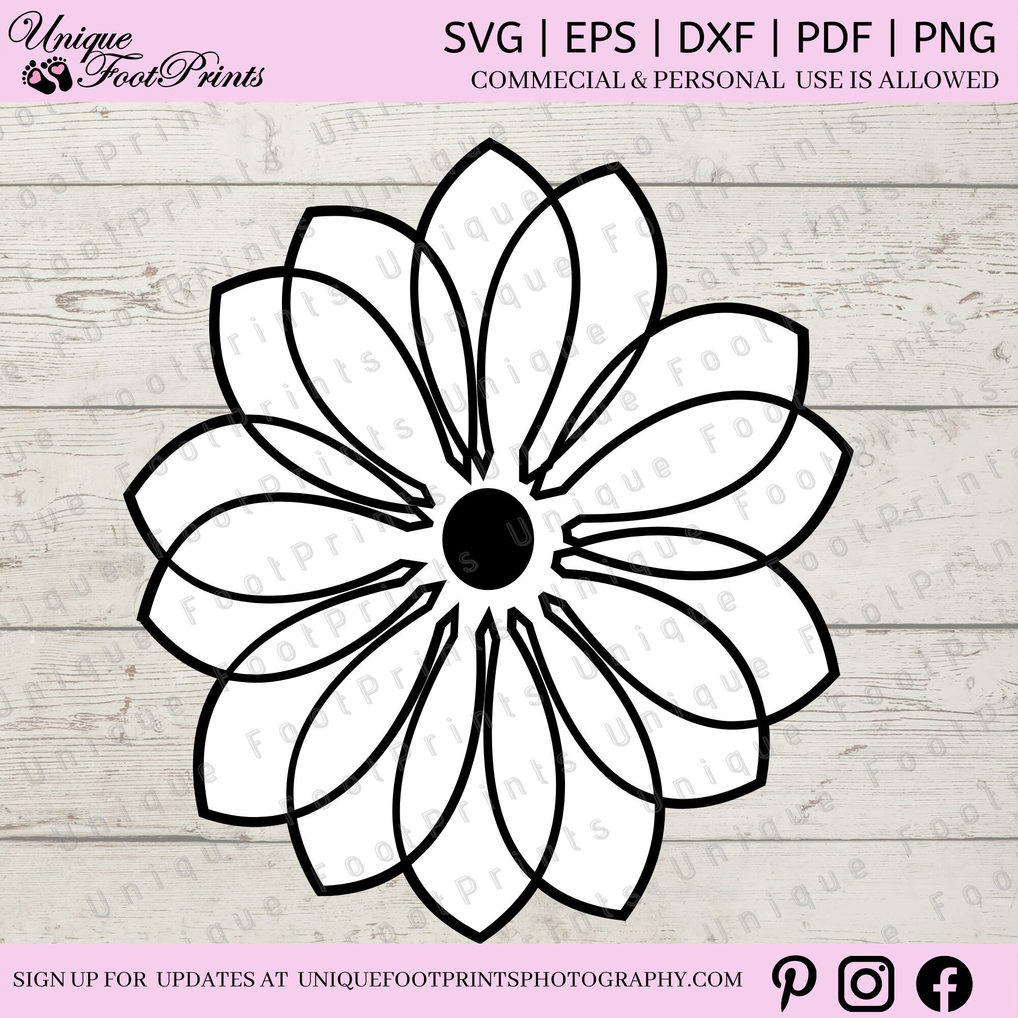 Download Flower Svg Layered Flower Svg Flower Svg Swirl Flower Svg Etsy