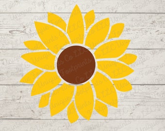 Paquete de archivos SVG de girasoles – Archivo de corte para Cricut, imágenes prediseñadas (descarga instantánea)