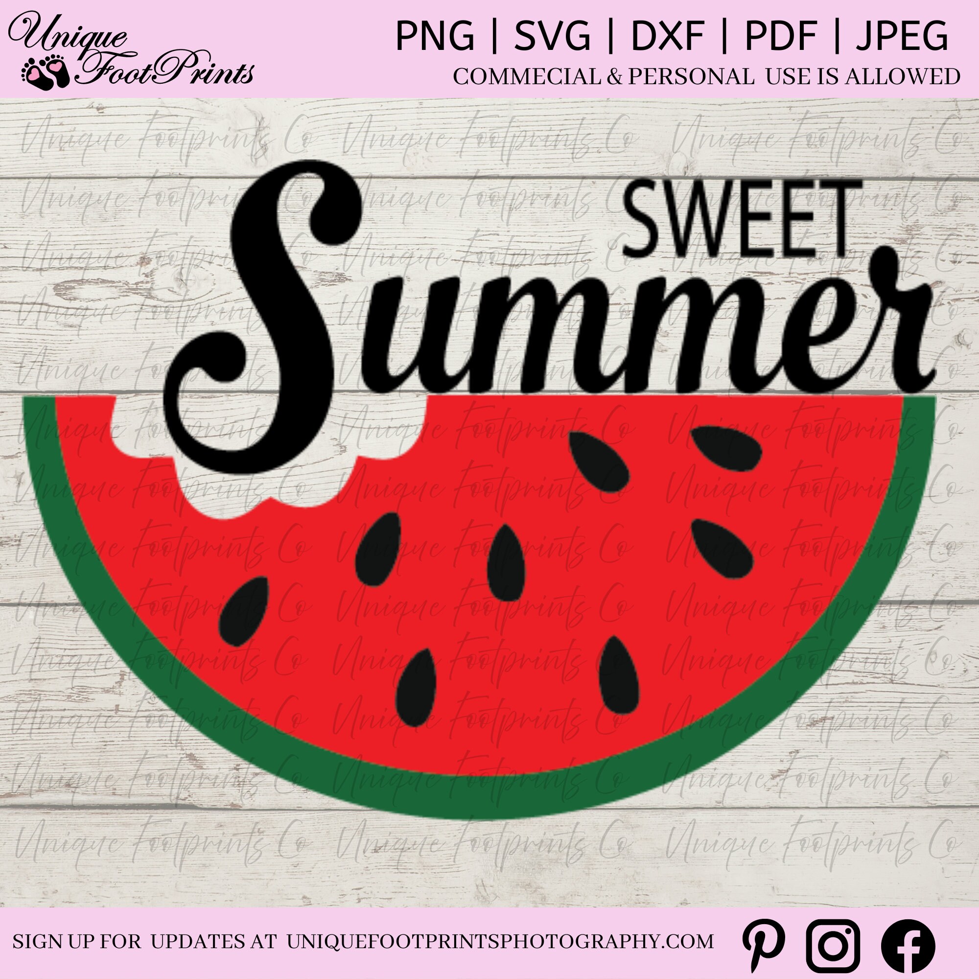Hello Summer Watermelon Sign, Digital Download, Round Door Hanger Svg ...