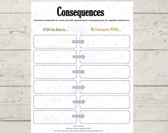 Consequence Chart - Autism & Social Skills Behavior Sheet (PDF)