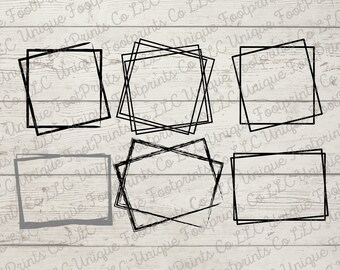 Rectangle floral cadres SVG - clipart cadre mariage vintage - téléchargement numérique pour projets Cricut
