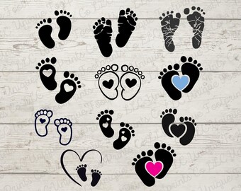 Baby Feet SVG Bundle - Baby Footprint SVG - Baby Feet Clipart - Baby Shower SVG - Cricut Cut Files Download