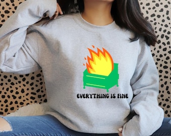 Dumpster Fire SVG - Cute Dumpster Fire - Everything Is Fine - Funny SVG Design - Digital Download SVG-burning dumpster-cute burning dumpster