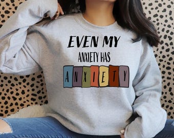Mental Health Svg | Retro Funny Svg | Funny Mental Health | Even My Anxiety Has Anxiety Png | Svg Cutting File | Anxiety Quotes Svg