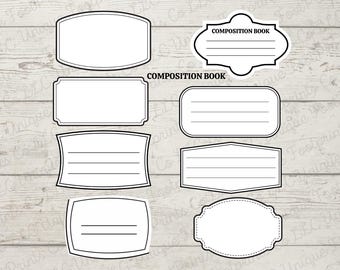 Composition Notebook SVG - Personalized Name Sticker Labels - Back to School - Teacher Gift-teacher label-round school signs-notebook labels