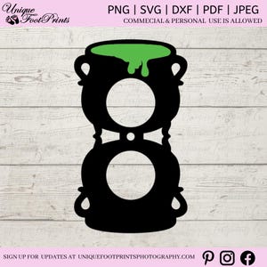 Bubbling Cauldron Lollipop Holder SVG for Halloween | Spooky Candy Holder Cricut File | Witch Cauldron Party Favor Template