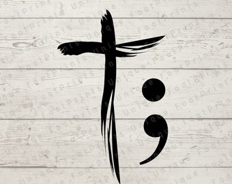 Semicolon Cross - Etsy Australia Semicolon Cross - Etsy Australia