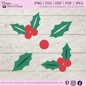Christmas Svg | Holiday Svg | Holly Svg | Mistletoe Bundle Svg | Christmas  Christmas Designs | Silhouette Cut File | Svg Files For Cricut