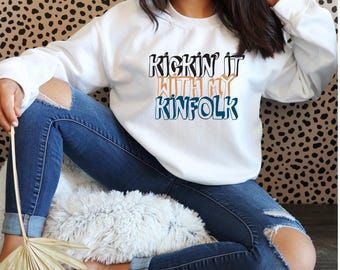 Kickin it with my Kinfolk Svg - Family Reunion Svg - Family Reunion Shirt - Funny Tshirt Design - Cricut File-family gathering-family BBQ
