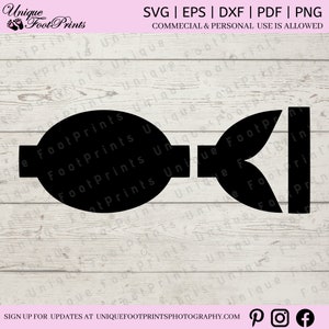 May include: Black and white silhouette of a bow tie, with the text "Unique Footprints" repeated around the bow tie.