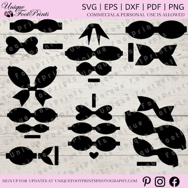 3D SVG- hair bows svg- template svg- bow template - bow- bow cut file - 3D bow- svg bow templates- svg templates - infant bows-new born bows