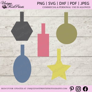 May include: Five different shapes for crafting projects. The shapes are a hexagon, rectangle, circle, oval, and star. The shapes are in various colors, including gray, pink, green, blue, and yellow.