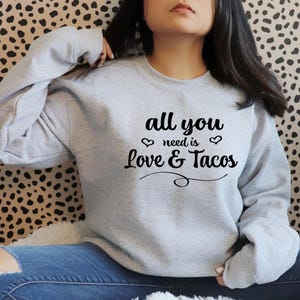 Alles was du brauchst ist Liebe - Tacos SVG - Digital Download-Liebe und Tacos SVG - Perfekt für das Handwerk - Sofortiger Download-Taco Liebhaber SVG