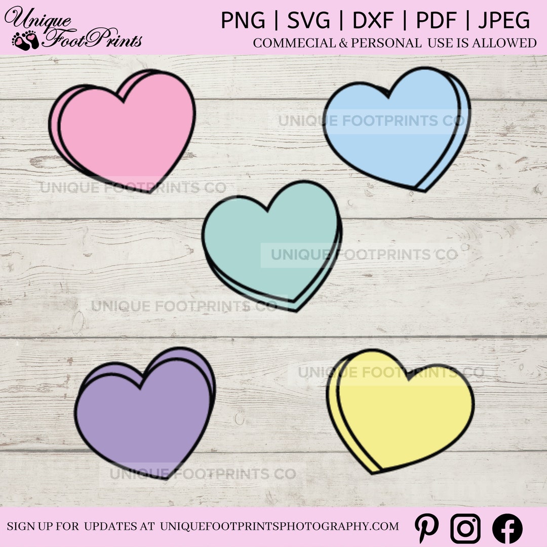 Conversation Hearts Svg | Valentine Clipart | Candy Svg | Valentine ...