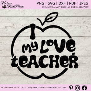 Teacher svg, Love To Teach, Teacher Heart SVG, school svg, heart apple svg, teacher shirt, silhouette cricut design