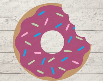 Różowy pączek z posypką SVG, clipart pączka (plik do wycinania)