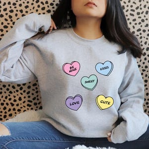 Customizable Conversation Hearts SVG - Candy Hearts Clipart - Valentine&#39;s Day Design - Instant Download
