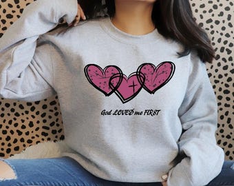 God Loved Me First SVG – Christian Floral Heart Design (Cut File)