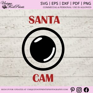 Feliz Navidad SVG - cámara de Papá Noel - cámara de elfo - lente Samera - espía de Papá Noel - cámara navideña - adorno navideño - adorno de cámara - adorno de elfo - adorno de cámara de elfo