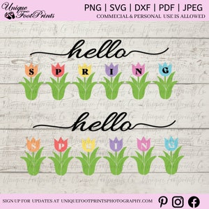 Hello Spring Svg | Spring Cricut Design | Gardening Svg | Spring Time Png | Spring Quote | Floral Svg | Flower Cut File | Spring Sign Svg