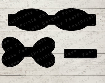 Heart Shaped Bow SVG Template - 2 Layer Hair Bow Cut File for Cricut