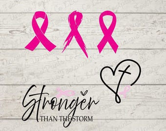 Breast Cancer Svg - Cancer Awareness Svg - Strong Woman Svg - Pink Ribbon Cricut Cut File