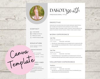 Student Resume Template for Internship, Entry Level (PDF)