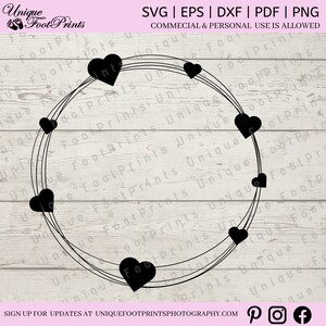 circle SVG- Circle Frame SVG- Frame SVG- cutfile for circle frames- svg circle- svg circle hearts- svg heart- heart svg-valentines day svg