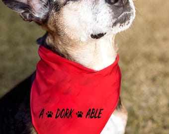 Adorkable Dog Bandana SVG, Funny Pet Shirt, Heat Transfer Graphic (Digital Download)