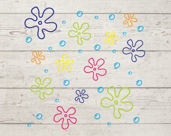 Bikini Bottom Flowers SVG, Pattern Clipart (Digital Download)