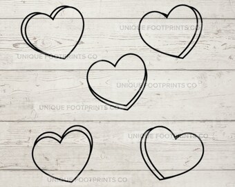 Customizable Conversation Hearts SVG - Candy Hearts Clipart - Valentine's Day Design - Instant Download