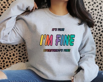 Sarcastic Cat SVG – "It's Fine, I'm Fine" Positive Quote (Digital Download)