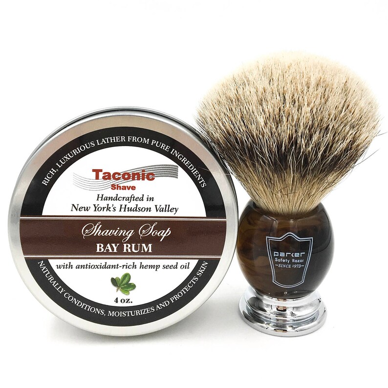 Taconic Shave Bay Rum Shaving Soap With Antioxidant Rich Hemp Seed Oil