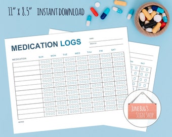 Medication Tracker, INSTANT DOWNLOAD, Medication Logs, Prescription Logs, Medication Reminder