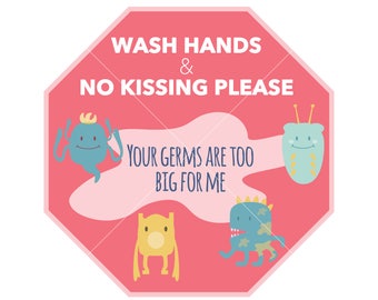 Wash Hands & No Kissing, Newborn Car Seat Tag, PRINTABLE INSTANT DOWNLOAD, Preemie Car seat Tag, Infant Tag, Wash Hands, Do Not Kiss Baby