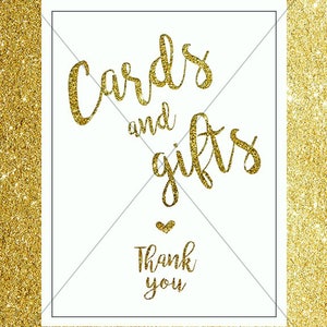 Cards and Gifts Sign, PRINTABLE INSTANT DOWNLOAD, Reception Sign ...