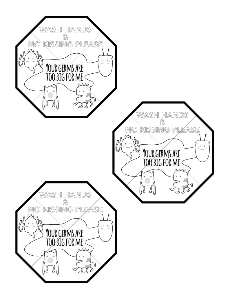 Download Coloring Page Wash Hands & No Kissing Newborn Car Seat Tag ...