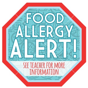 Sinal de parada de alerta de alergia, download instantâneo para impressão, sinal de lancheira, sinal de assento de carro, sinal de escola, alergia a nozes, sinal de alergia alimentar, sinal de parada