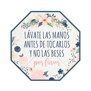 Español, Spanish, Signo de bebé, No Touching and No Kissing Car Seat Tag, PRINTABLE INSTANT DOWNLOAD, Newborn Stop Sign, Baby Stop Sign