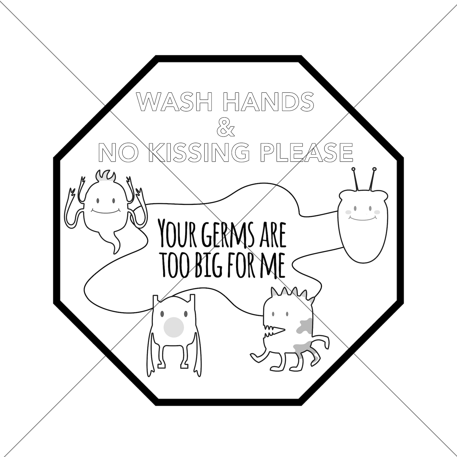 Coloring Page Wash Hands No Kissing Newborn Car Seat Tag Etsy Coloring Page Wash Hands No Kissing Newborn Car Seat Tag Etsy