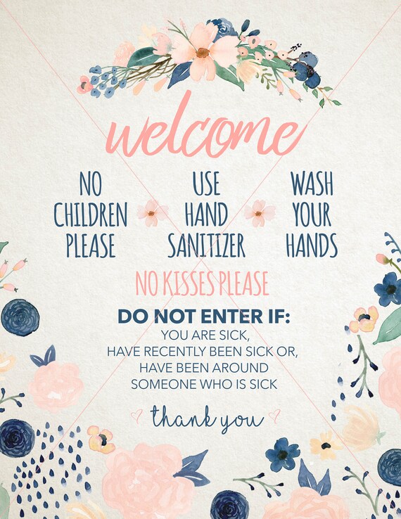 Hands Welcome Sign Printable Instant Download Front Door Etsy