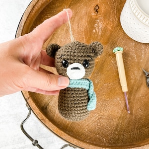 Crochet Bear Ornament Pattern - Instant Download - PDF Amigurumi Pattern