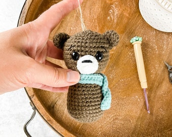 Crochet Bear Ornament Pattern - Instant Download - PDF Amigurumi Pattern