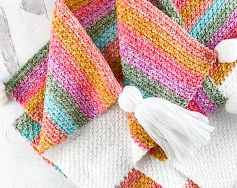 Crochet Linen Stitch Blanket Pattern - Instant Download