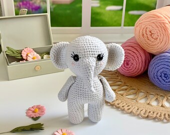 Crochet Mini Elephant Pattern - Digital PDF Download - Amigurumi Pattern
