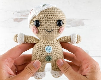 Mini Gingerbread Doll Crochet Pattern - Instant PDF Download - Amigurumi Pattern